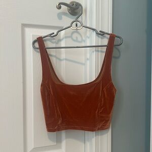 Burnt orange urban outfitters crop top.